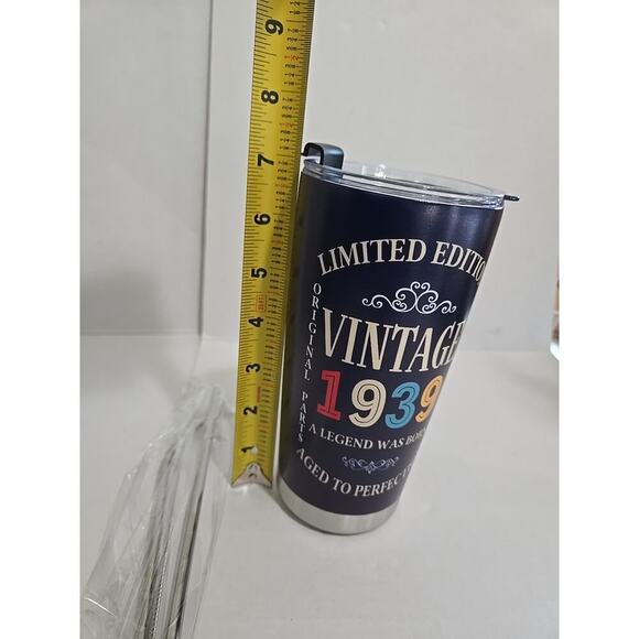 85Th Birthday Gifts for Men and Women, 1939 Stainless Steel Tumbler - Picture 4 of 6